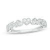 Thumbnail Image 1 of 1/3 CT. T.W. Diamond Heart Wedding Band in 10K White Gold