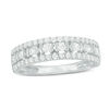 Thumbnail Image 1 of 1/2 CT. T.W. Diamond Three Row Wedding Band in 10K White Gold