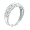 Thumbnail Image 2 of 1/2 CT. T.W. Diamond Three Row Wedding Band in 10K White Gold
