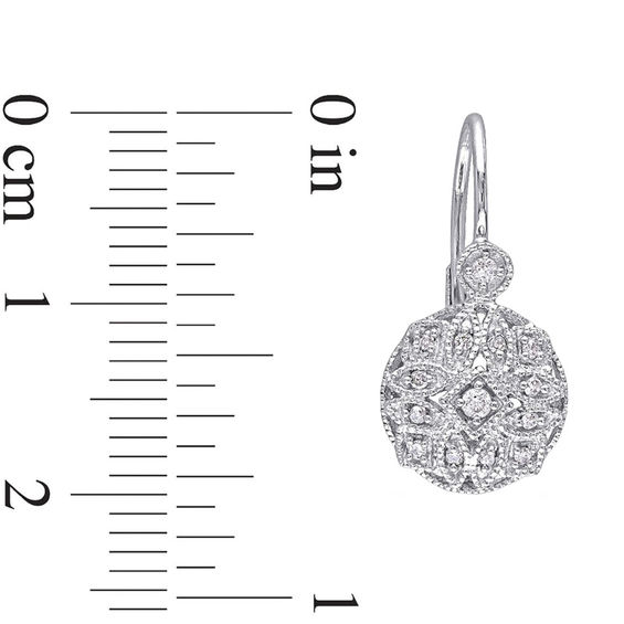 1/8 CT. T.W. Diamond Vintage-Style Drop Earrings in 14K White Gold 1/8 CT. T.W. Diamond Vintage-Style Drop Earrings in 14K White Gold