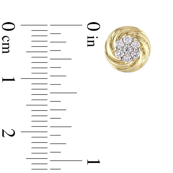 1/4 CT. T.W. Composite Diamond Swirl Frame Stud Earrings in 10K Gold 1/4 CT. T.W. Composite Diamond Swirl Frame Stud Earrings in 10K Gold