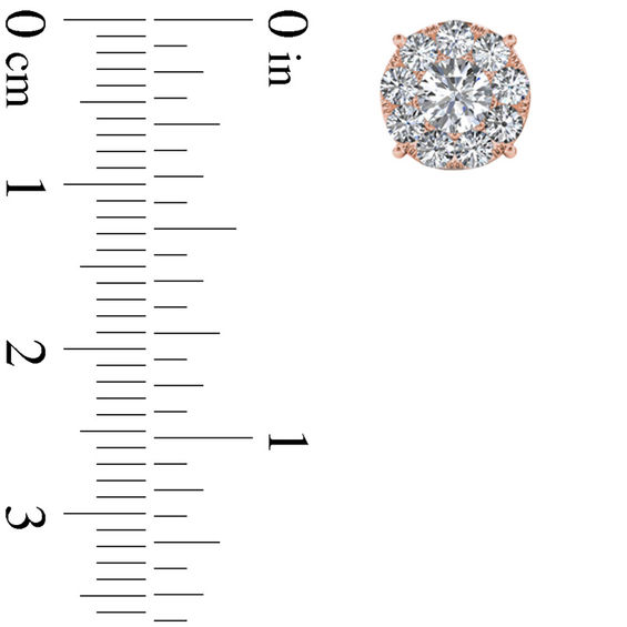 1-1/5 CT. T.w. Diamond Frame Stud Earrings in 10K Rose Gold