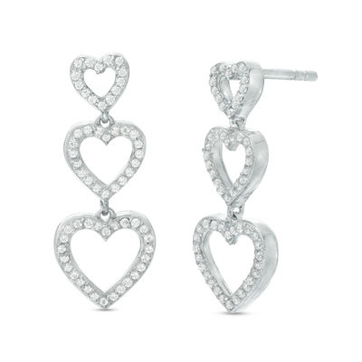 3/8 CT. T.W. Diamond Triple Heart Drop 