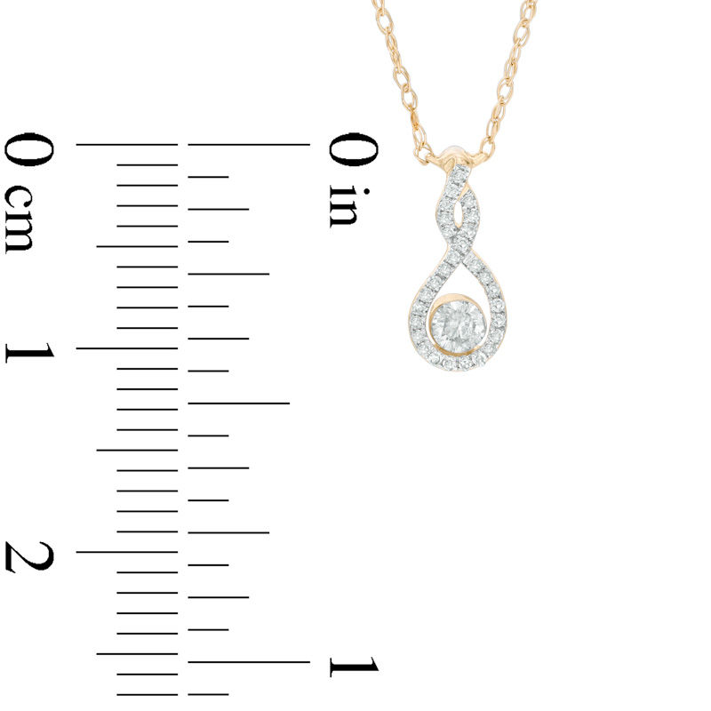 Main Image 2 of 1/10 CT. T.W. Diamond Infinity Necklace in 10K Gold