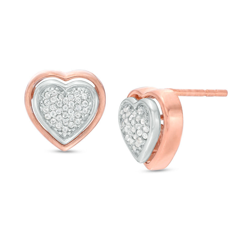 14k Yellow Gold Diamond Heart Earrings Maurice S Jewelers