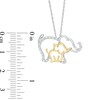 Thumbnail Image 2 of Diamond Accent Elephant and Calf Pendant in Sterling Silver and 10K Gold
