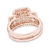 Thumbnail Image 2 of 2-1/8 CT. T.W. Princess-Cut Diamond Past Present Future® Double  Frame Bridal Set in 14K Rose Gold