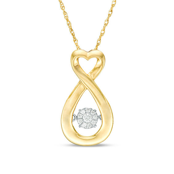 Composite Diamond Accent Heart Infinity Pendant in 10K Gold