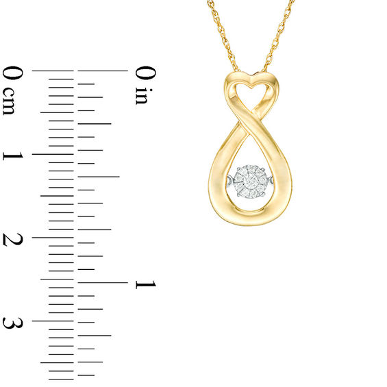 Composite Diamond Accent Heart Infinity Pendant in 10K Gold