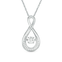 0.23 CT. T.W. Diamond Infinity Pendant in 10K White Gold