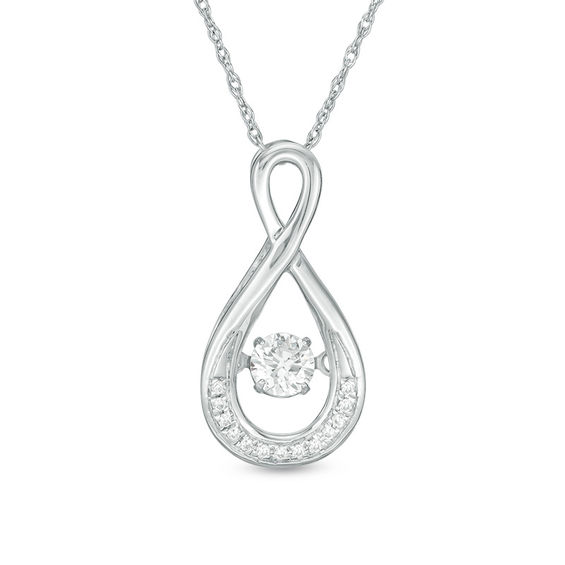 0.23 CT. T.w. Diamond Infinity Pendant in 10K White Gold