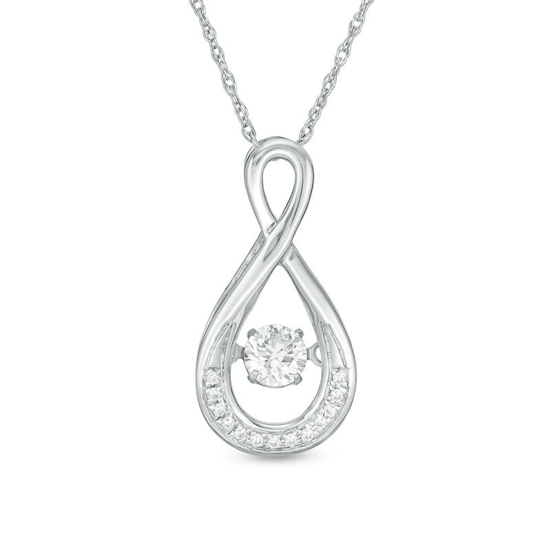 Main Image 1 of 0.23 CT. T.W. Diamond Infinity Pendant in 10K White Gold
