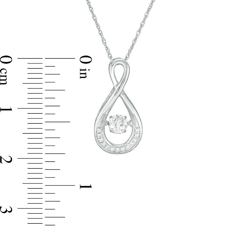 Main Image 2 of 0.23 CT. T.W. Diamond Infinity Pendant in 10K White Gold