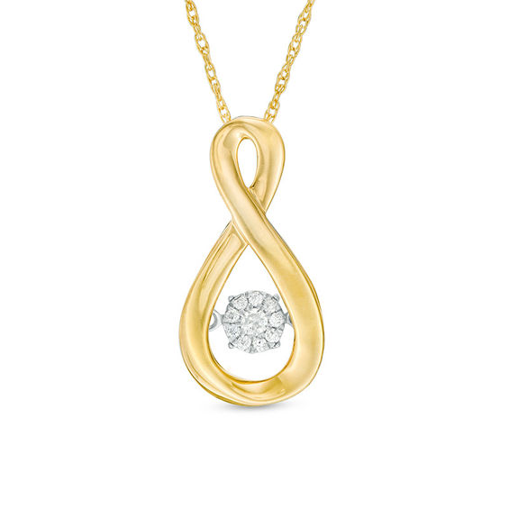 Composite Diamond Accent Infinity Pendant in 10K Gold
