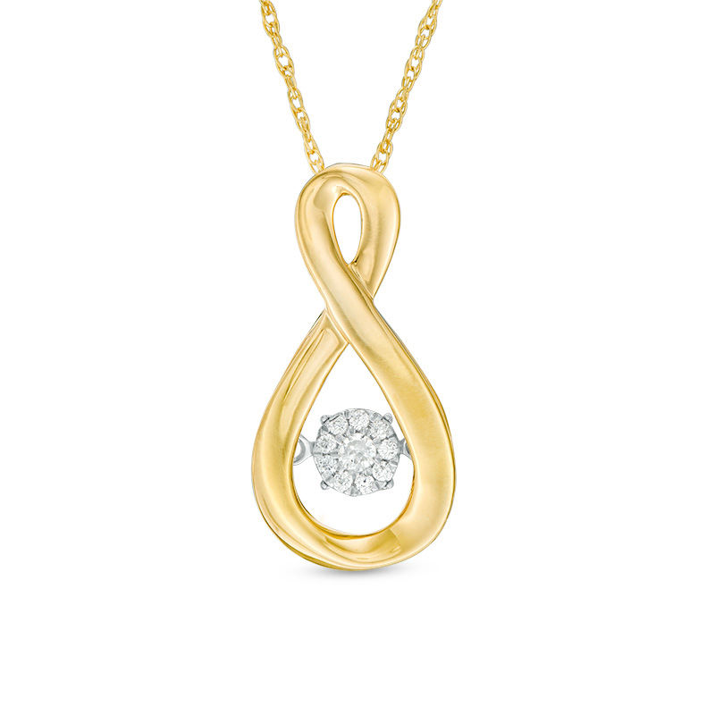 Main Image 1 of Composite Diamond Accent Infinity Pendant in 10K Gold