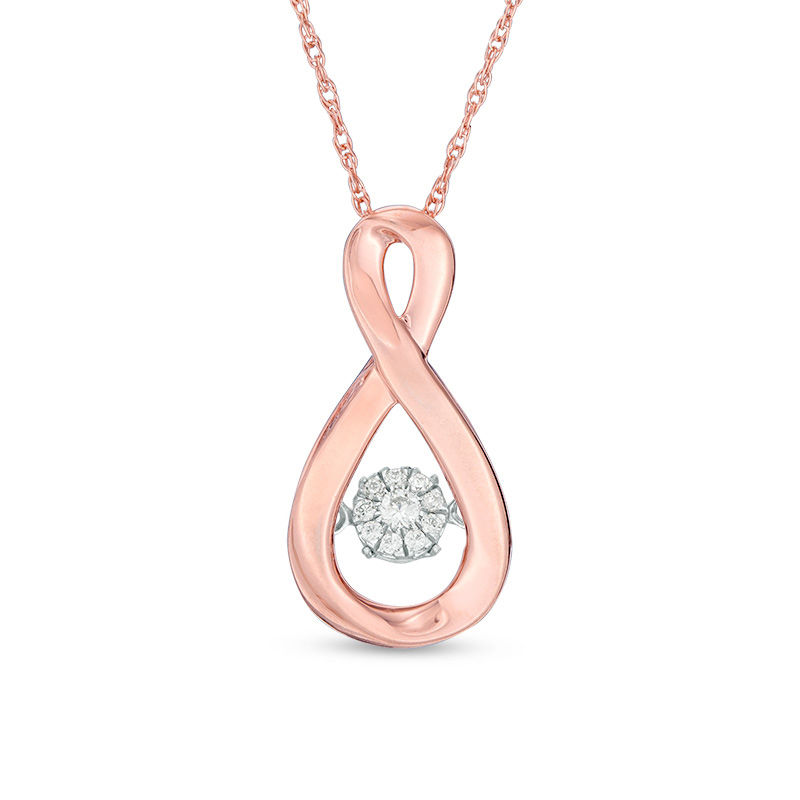 Main Image 1 of Composite Diamond Accent Infinity Pendant in 10K Rose Gold