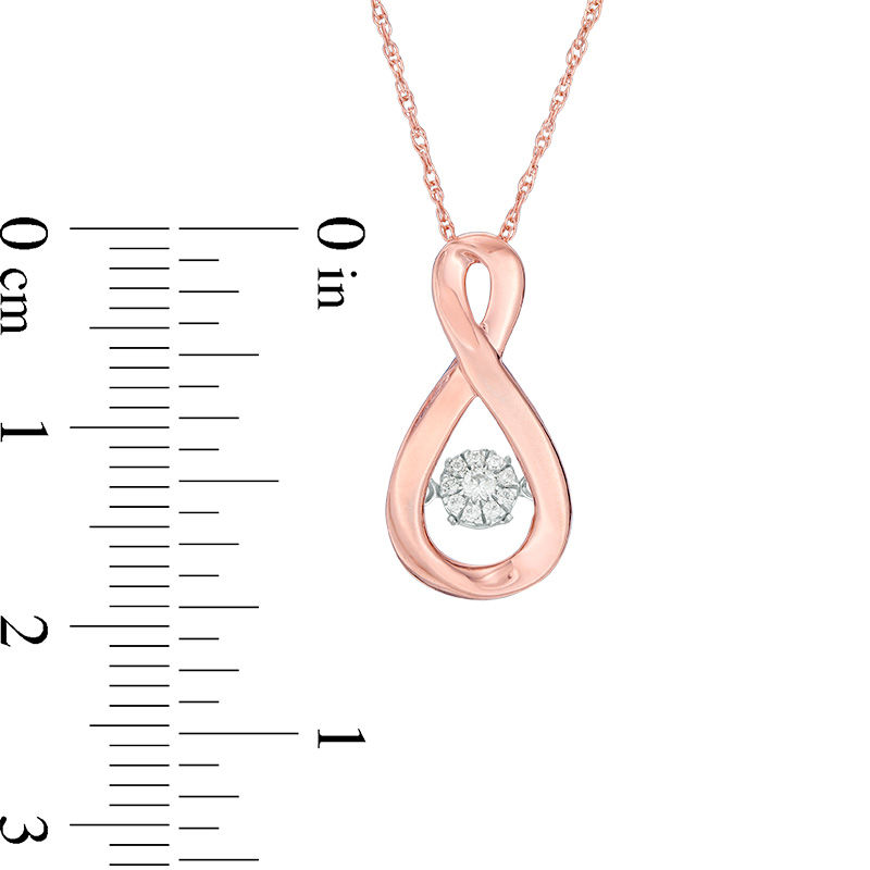 Main Image 2 of Composite Diamond Accent Infinity Pendant in 10K Rose Gold