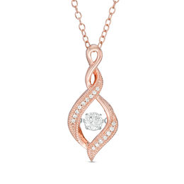 Diamond Rose Pendant in 10K Rose Gold 