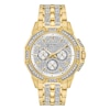 Thumbnail Image 1 of Men's Bulova Crystal Accent Gold-Tone Watch with Silver-Tone Dial (Model: 98C126)