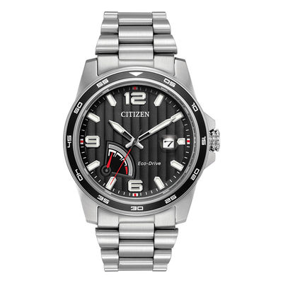 Men's Citizen Eco-Drive® PRT Watch with Black Dial (Model: AW7030