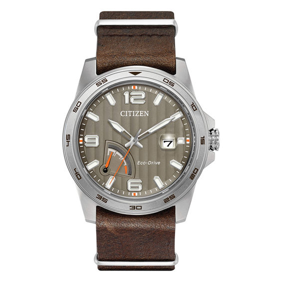 Men's Citizen Eco-DriveÂ® PRT Strap Watch with Grey Dial (Model: Aw7039-01H)