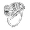 2 CT. T.W. Baguette and Round Diamond Open Swirl Ring in Sterling Silver