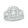 Thumbnail Image 0 of 3 CT. T.W. Princess-Cut Diamond Past Present Future® Double Frame Engagement Ring in 14K White Gold