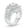 Thumbnail Image 1 of 3 CT. T.W. Princess-Cut Diamond Past Present Future® Double Frame Engagement Ring in 14K White Gold