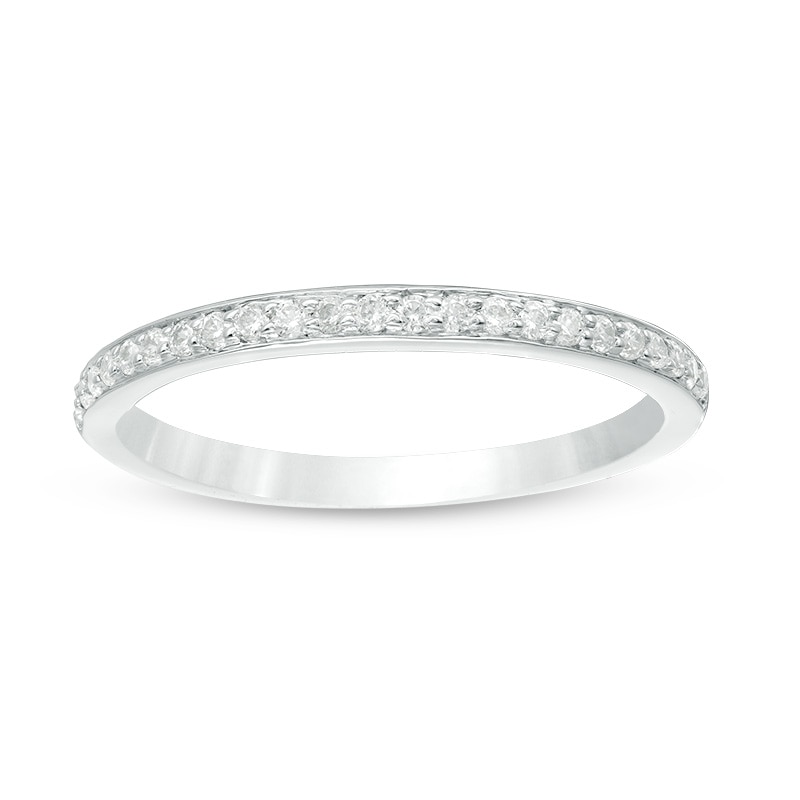 Main Image 1 of 1/6 CT. T.W. Diamond Wedding Band in 10K White Gold