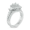 Thumbnail Image 2 of 2 CT. T.W. Princess-Cut Diamond Past Present Future® Frame Bridal Set in 14K White Gold