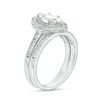 Thumbnail Image 1 of Marquise Lab-Created White Sapphire and 1/3 CT. T.W. Diamond Frame Bridal Set in Sterling Silver