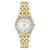 Ladies' Exclusive Bulova Crystal Accent Gold-Tone Watch and Bangle Boxed Set (Model: 98X115)