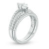 Thumbnail Image 2 of Marquise Lab-Created White Sapphire Split Shank Bridal Set in 10K White Gold