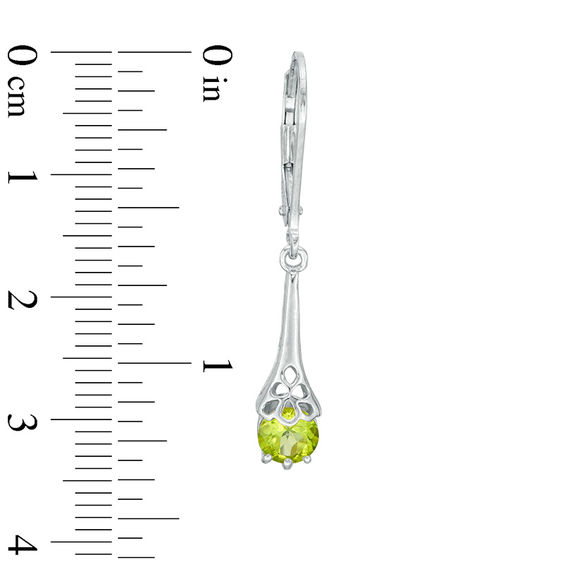 5.0mm Peridot Filigree Drop Earrings in Sterling Silver