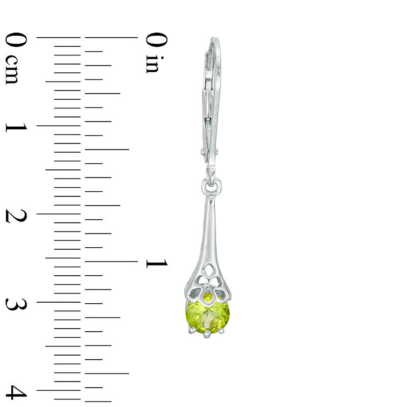 5.0mm Peridot Filigree Drop Earrings in Sterling Silver