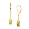 Thumbnail Image 0 of 5.0mm Peridot Filigree Drop Earrings in Sterling Silver with 14K Gold Plate