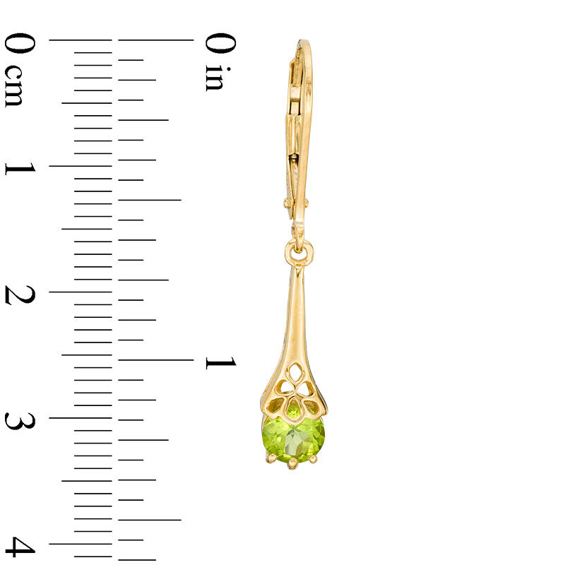 5.0mm Peridot Filigree Drop Earrings in Sterling Silver with 14K Gold Plate