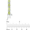 Thumbnail Image 1 of Oval Peridot and Diamond Accent Tennis Bracelet in Sterling Silver - 7.25"