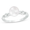 Thumbnail Image 1 of Blue Lagoon® by Mikimoto 7.0-7.5mm Akoya Cultured Pearl and 1/5 CT. T.W. Diamond Ring in 14K White Gold