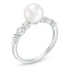 Thumbnail Image 2 of Blue Lagoon® by Mikimoto 7.0-7.5mm Akoya Cultured Pearl and 1/5 CT. T.W. Diamond Ring in 14K White Gold