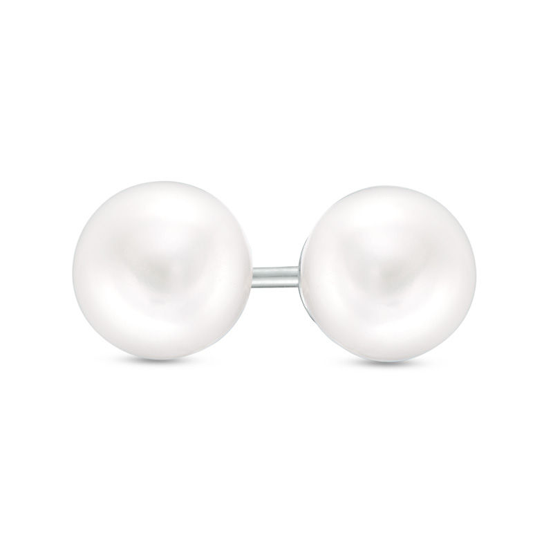 Main Image 1 of Blue Lagoon® by Mikimoto 6.5-7.0mm Freshwater Cultured Pearl Stud Earrings in 14K White Gold