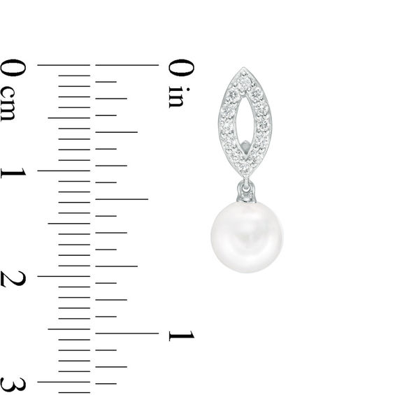 Blue LagoonÂ® by Mikimoto 6.5-7.0mm Akoya Cultured Pearl and 1/4 CT. T.w. Diamond Drop Earrings in 14K White Gold