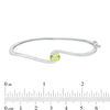 Thumbnail Image 1 of Oval Peridot and Diamond Accent Bypass Bangle in Sterling Silver