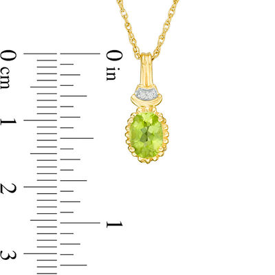 Peridot Pendant Peridot Necklace Yellow Gold Peridot Pendant Victorian Style 