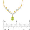 Thumbnail Image 1 of Oval Peridot and Diamond Accent Twist Necklace in Sterling Silver with 14K Gold Plate
