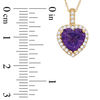 Thumbnail Image 1 of 8.0mm Heart-Shaped Amethyst and 1/5 CT. T.W. Diamond Frame Pendant in 10K Gold