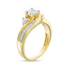 Thumbnail Image 2 of 1/4 CT. T.W. Diamond Past Present Future® Bypass Engagement Ring in 10K Gold