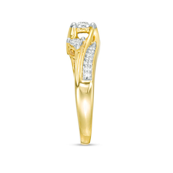 1/4 CT. T.w. Diamond Past Present FutureÂ® Bypass Engagement Ring in 10K Gold