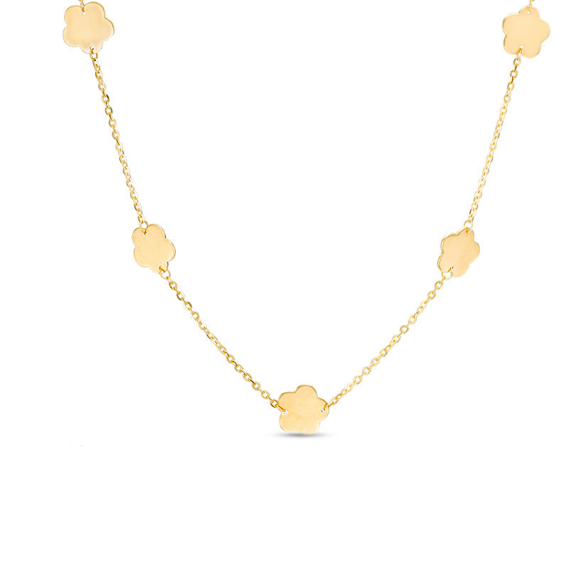 Flower Station Necklace in 10K Gold