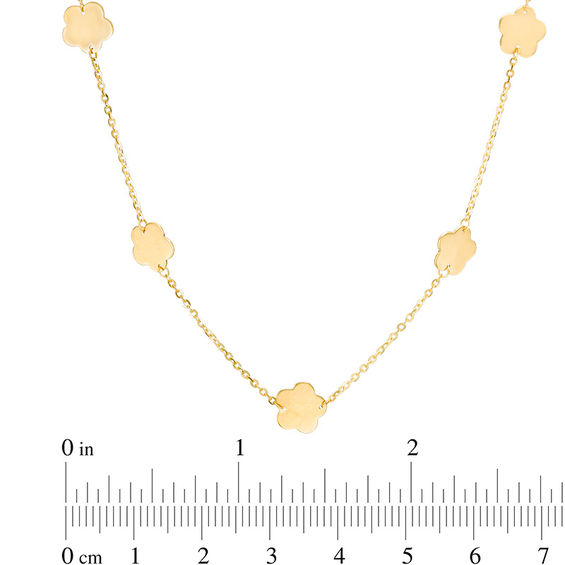 Flower Station Necklace in 10K Gold